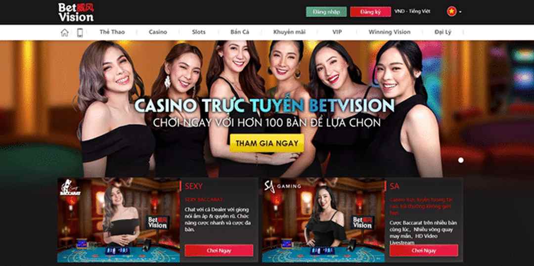 Betvision với độ uy tín và sảnh casino trực tuyến hấp dẫn 